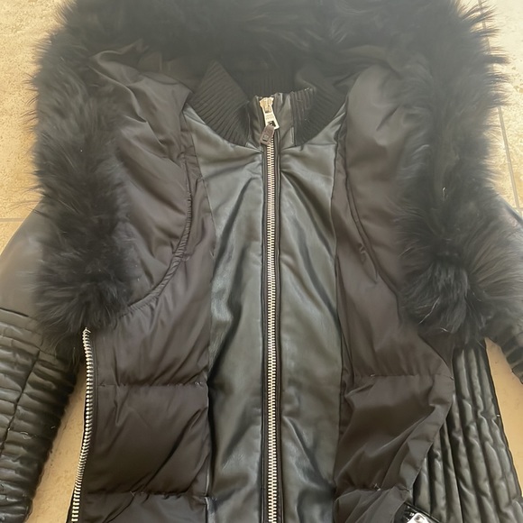 Nicole Benisti Leather-trim Down Jacket Black Size XS - Picture 6 of 16